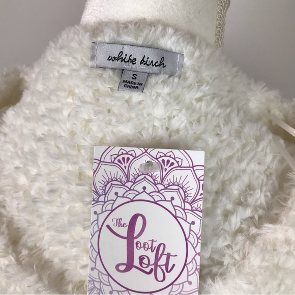 White Birch Color Block Fuzzy High Low Sweater - Picture 5 of 6